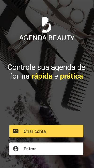 Tela 1 do app Agenda Beauty