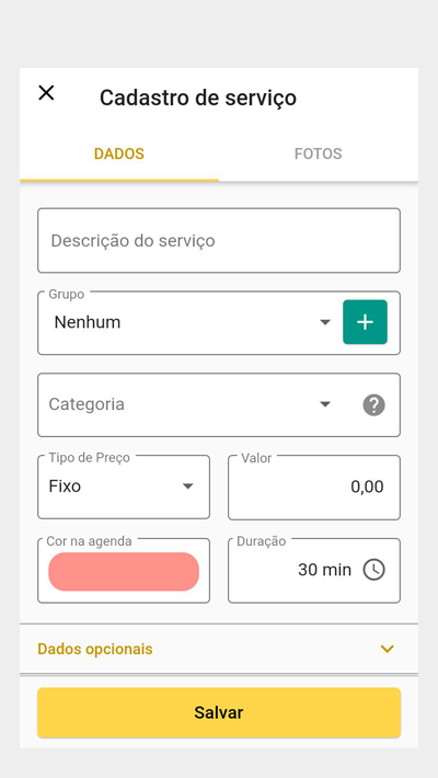 Tela 2 do app Agenda Beauty