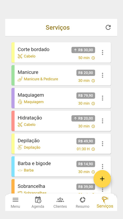 Tela 4 do app Agenda Beauty